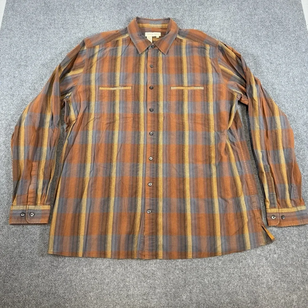 Territory Ahead Shirt Mens 2XL Tall Aztec‎ Western Cowboy Long Sleeve Button Up